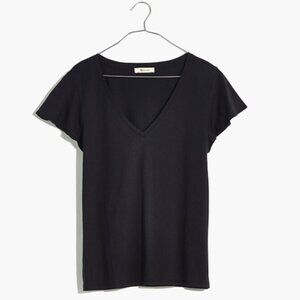 Madewell Crawford Flutter-Sleeve Tee in Black
